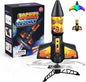 Rocket Launcher for Kids with Launch Set Up to 200 Ft Air Model Rocket Toy with Parachute, Space Ship Outdoor Toys for Ages 8-13 Boy Birthday Gift Birthday Gift for Kids