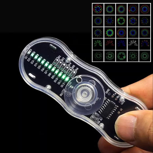 ISolderStore LED Rotating Gyroscope DIY Kit 2 Leaves Gyroscope SMD Soldering Project Soldering Practice Kit Electronics Kit for Students