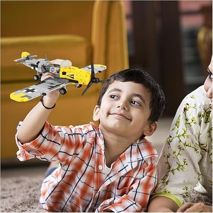 YYKNGYI BF-109 Fighter Jet Plane Jet Building Set - Compatible with LEG0 7 Year Old boy, Military Airplanes Model, WW2 Military Gift for Boys 8-12 (493psc)