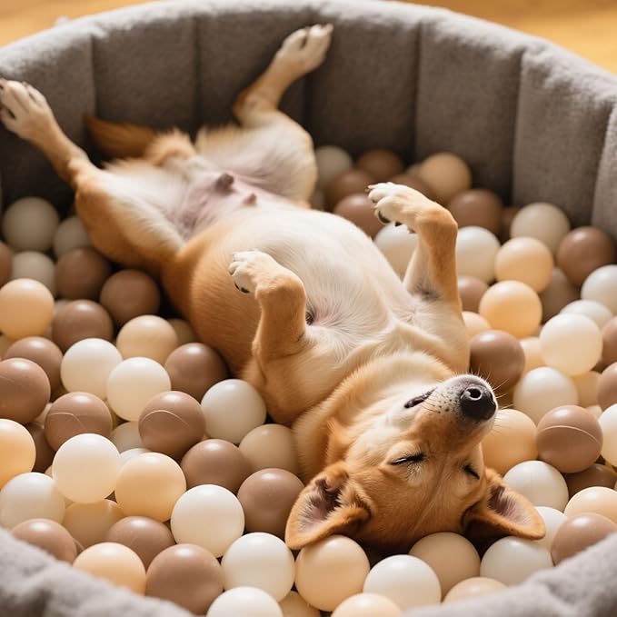 GOGOSO Ball Pit Balls for Toddlers Phthalate-Free BPA-Free Non-Toxic Crush Proof Soft Plastic Play Balls Baby Kids Shape Tent Pool Playhouse Playpen Party Decor,Coffee Brown Beige,50PCS