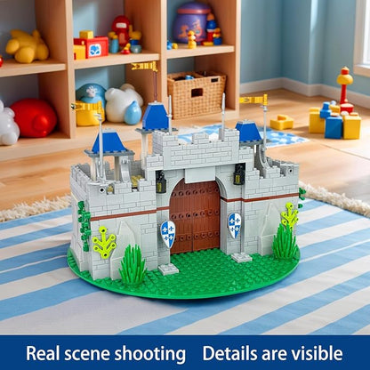 Usoway Medieval Knight Castle Building Blocks Set,Comes with 12 Knights Figures,Compatible with Lego Medieval Town Square Toys,for Adult and Children Ages 6+, 607016