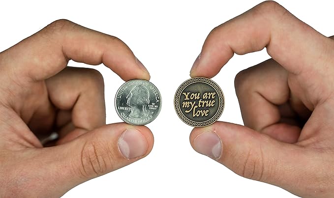 Bulk Set of 3 Romantic Love Expression Coins, You are My True Love, & The Best Thing That Ever Happened to Me, Anniversary Pocket Tokens for Date Night, Love Gift for Men & Women, from Him or Her