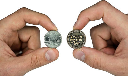 Romantic Love Expression Antique Gold Plated Pocket Coin for Date Night, You are My True Love, & The Best Thing That Ever Happened to Me, Love Gift for Men & Women, from Him or Her