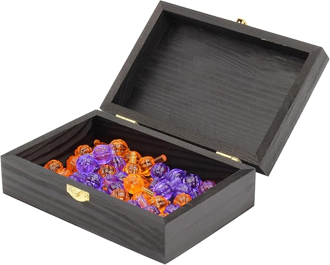 Creative Hobbies Black Wooden Keepsake Box with Gold Clasp - 6″ × 4″ × 2″ Painted Storage Case for Jewelry, Photos, Crafts & Gifts | 2 Pack