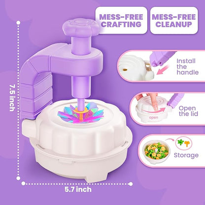 Toys for Girls 3 4 5 6 7 8 9 10 Years Old, DIY Craft Kits for Kids, Fabric Flower Bouquets for Girls Gifts, Educational Learning Detective Toys for Toddler Kids,Birthdays Gifts (Purple)