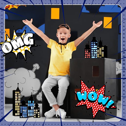 15 Pcs Hero Party Favor Boxes Skyscraper 3D City Box Skyline Buildings Heroes Candy Goodies Boxes Hero Theme Centerpiece Decorations Birthday Party Supplies(Colorful)