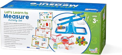 hand2mind Let's Learn to Measure Activity Set, Kids Measuring Cups, Bucket Balance, MathLink Cubes and Activity Cards Set, Teacher Supplies, Classroom Supplies, Preschool Learning, Toddler Learning
