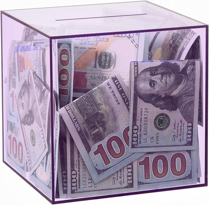 Clear Piggy Bank for Adults/Kids, Acrylic Unopenable Money Box for Cash Coin Saving, Must Break to Open, Money Saving Jar for Adults Boys Girls, Size 7.48''