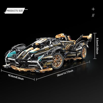 Sport Car Building Block Sets for Adults,Race Car with LED Lights Collectible 1:14 Model Scale Engineering Toy Birthday Gifts for Men Teens Boys 8+ 8-12 12-16 12 13 14