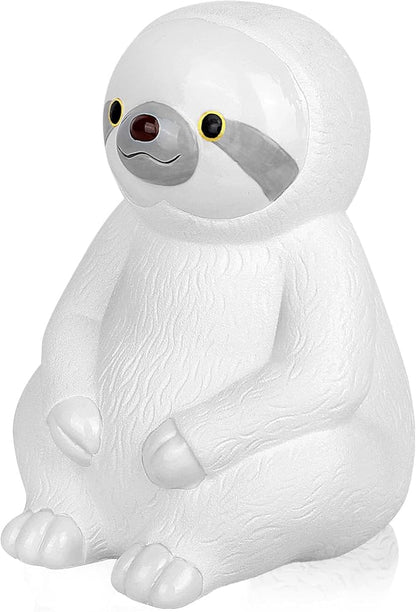 Winsterch White Piggy Bank,Sloth Ceramic Piggy Bank Saving Money Box,Practical Birthday Christamas Gifts for Kids Boys and Girls,Coin Bank7.87 x 5.9 inches