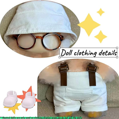 Clothes Set for Labubu 17cm Doll(NO Doll) , Handcrafted Crochet Set Hat & Jumpsuit, Stylish Premium for Labubu Outfit with Accessories, Cute for Dress up Unique Style