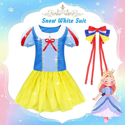 16 Pcs Princess Dress Up Clothes for Little Girl Role Play Costume Gift Set, Princess Mermaid Pretent Play Outfit Toys for Toddler Girls, Cosplay Birthday Party Gifts for Girls Age 3 4 5 6 7+ Year Old