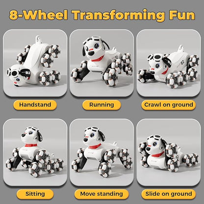 Remote Control Robot Dog Toy, Robot Pet Dog for Kid Boys 8-12, 8WD Gesture Sensing Rc Stunt Car with Light and Music, Toys Birthday Gifts for Boys Age 8,9,10,11,12