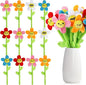 18 Pcs Plush Smile Flower Stuffed Bendable Stems Plush Bouquet Toy Soft Floral 12.6 Inch for Graduation 2025 Mother's Day Valentines Day Girl Girlfriend Wife Family and Friends(Cute Style)