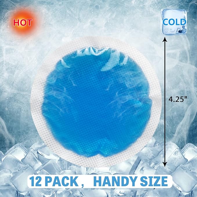 Tutmyrea Reusable Soft Small Ice Packs - 12 Pack Cold Compress for Injuries, Eyes, Face, Breast, Allergies, Small Wounds