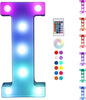 Foaky Colorful LED Letter Lights with Remote,Marquee Light Up Letters Sign for Night Light Wedding/Birthday Party Battery Powered Christmas Lamp Home Bar Decoration(I)