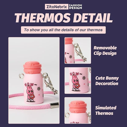 15cm Dolls Clothes, Cute Chic Series for 15cm Dolls(NO Doll), 4 Piece Doll Outfit with Accessories-Pink Baby Rompers + Rabbit hat + Small Water Bottle + Transparent Glasses