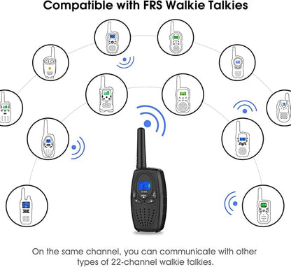 Walkie Talkies for Adults, M880 FRS Two Way Radio Long Range with VOX Belt Clip/Hand Held Walky Talky with 22 Channel 3 Mile for Family Home Cruise Ship Camping Hiking (Black 2 in 1)