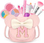 Kids Makeup Kit for Girls - 15 Pcs Real Washable Make Up Set - Non Toxic Toddlers Cosmetic with Letter Mouse Ear Purse - Dress up Birthday Gifts for 3 4 5 6 7 8 Years Old Girls - M