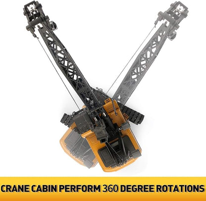 duturpo 1/50 Scale Metal Diecast Crane Truck Toy, Metal Construction Vehicles Crane Machine Model Toy for Boys