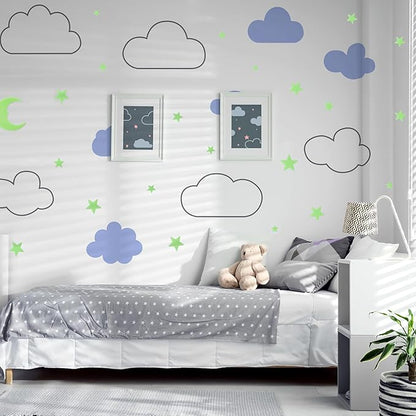 Glow in The Dark Stars for Ceiling - 205PCS Stars & 1 Moon for Kids Bedroom, Baby Room Nursery - Safe, Removable & Reusable