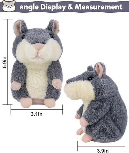 Ayeboovi Kids Toys Talking Hamster Repeats What You Say, Stuffed Animals for Toddler Kid Birthday Gift, Fun Interactive Plush Autism Toy for 3 4 5 Years Old Boys Girls