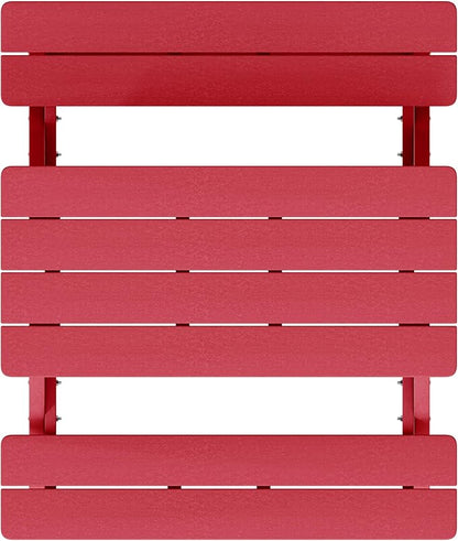Costaelm Kids Picnic Table, HDPE All Weather Outdoor Toddler Picnic Table and Chair Set Kids Bench for Patio, Backyard, Garden, Lawn, Red