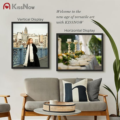 24x30 Poster Frame 2 Pack, Black Solid Wood, Wall Gallery Picture Frame