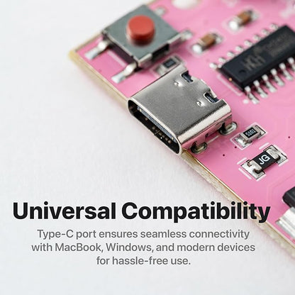 Sakura Pink UNO R3 Silver Edition Type-C Lead-Free ATmega328P Development Board – Compatible with Arduino IDE, for DIY & STEM Projects (1-Pack Sakura Pink)