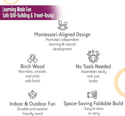 Montessori Activity Cube | Foldable Montessori Climbing Cube | Indoor 9 in 1 Transformable Activity Cube for Toddlers & Kids | Indoor Climbing Activity Wooden Playground (Activity Cube)