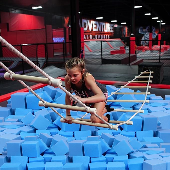 TRENDBOX 24PCS 5" x 5" x 5" Foam Pit Blocks Sponge Cubes Foam Pit Cubes Sponge Blocks for Amusement Park, Gymnastics, Freerunning and Parkour Courses - Dark Blue (New)
