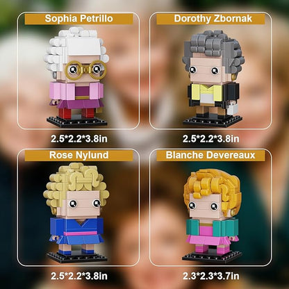 The Golden Lady Building Blocks, 4 Figures of The Single Women, Petrillo, Nylund, Zbornak and Devereaux, Stable Lovely Toy is Symbol of Girls Friendship Present, Compatible with Lego（610pcs）