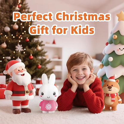 alilo Honey Bunny Kids Music Story Audio Player for Toddlers 1-5, Baby Boy Girl Easter Gifts, Pre-Loaded 16 Stories/48 Nursery Rhymes/12 Soothing Music, with Nightlight, Voice Recording