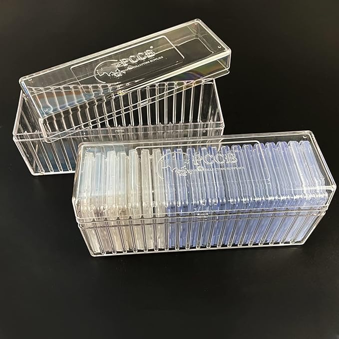 MUDOR 2 Pack Coin Slab Storage Box, Plastic Coin Slab Holder for Coin Collectors, Transparent Coin Holder Case Compatible with 20 Slab PCCB PCGS Coin Holders, Olny Box