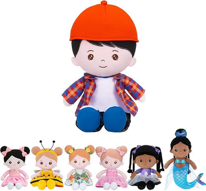 OUOZZZ 13" Soft Baby Doll Toys for 1 + Year Old Boy Gifts, Birthday Gifts for 1 Year Old Boy Christmas Plush Toys Gift for Toddler Kids Red Hat