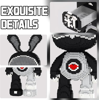 Rabbit Animal Micro Building Blocks Set for Adults Space Boys Cute Large Sets Toys Gift Kids 6550 Pieces 55cm High Series
