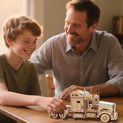 Kaptein 3D Wooden Puzzles for Adults & Teens – DIY Truck Model Kit to Build – Brain Teaser Craft – Birthday Gifts & Desk Decor
