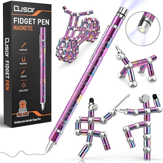 Gifts for Men Fidget Pen, Stocking Stuffers for Teen Girls Boys, White Elephant Gifts for Adults, Anniversary Birthday Gift for Men Him Teenage Boys Girls, Mens Gift for Christmas Multifunction Pen