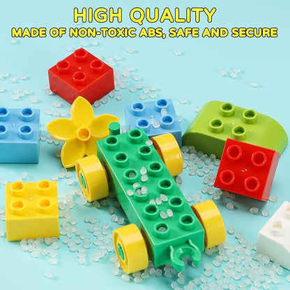 Dinosaur Building Blocks Toys,Jurassic Theme Building Blocks,With A Counting Train,A Big T-rex,and Three Dinosaurs,Compatible With All Major Brands, Gift For Kids Toddlers Boys Girls Age 3,4,5,6,7,8+