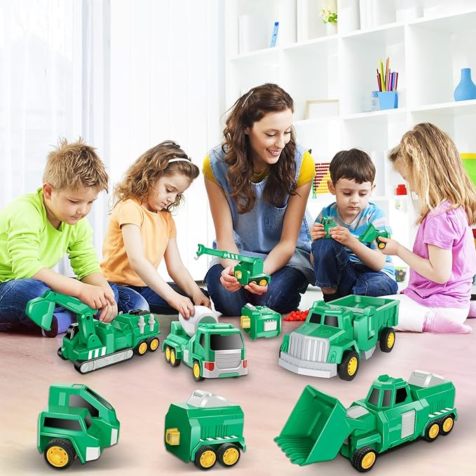 Laradola Toys for 3 4 5 6 Year Old Boys - Transform Robot Kids Toys Cars | STEM Building Toddler Toys for Ages 3+ | 5 in 1 Construction Christmas Birthday Gifts for Boys Girls
