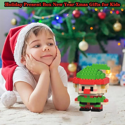 Christmas Elf Building Blocks Set Compatible with Lego Advent Calendar 2025 Stacking New Toys Holiday Present Box New Year Xmas Gifts for Kids for Boys & Girls and Adults