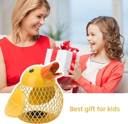 5 inches Coin Jar Duck Piggy Bank, Saving Box Metal Money Organizer,Kid's Coin Bank Hand Made,Anti-Rust Coin Piggy Bank for Kids and Adults,Money Container for Girl and Boy