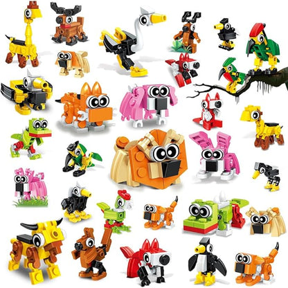 HOGOKIDS 60 Kinds Party Favors for Kids, 20 Pack 3-in-1 Animals Building Block Toy Sets for Goodie Bags Stocking Stuffer Classroom Prizes Birthday Christmas Easter Gifts for Boys Girls Ages 6-12+