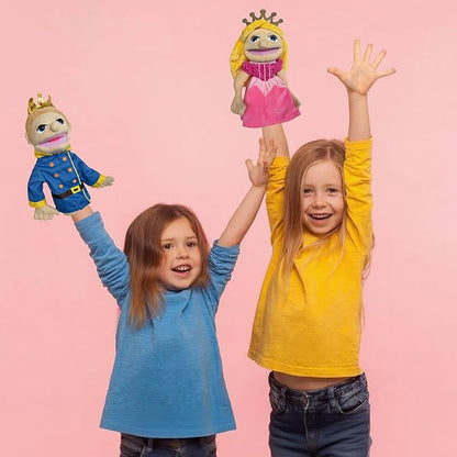 Hand Puppets Professional Characters, Princess and Prince Role-Playing Storytelling Hand Puppet for Kids Age 4-8 Puppets with Movable Mouths and Control levers