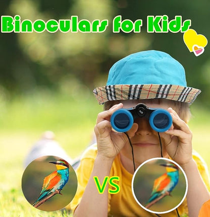 Scotamalone Kids Binoculars Shock Proof Toy Binoculars Set for Age 3-12 Years Old Boys Girls Bird Watching Educational Learning Hunting Hiking Birthday Presents