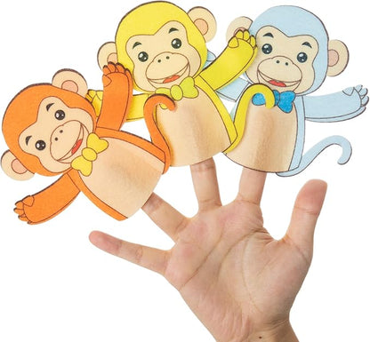 5 Little Monkeys Finger Puppets for Kids, 5 Pack Nursery Rhyme Finger Puppets Toy, Perfect for Parent-Child Interaction, Classroom Activities, Bedtime Storytelling