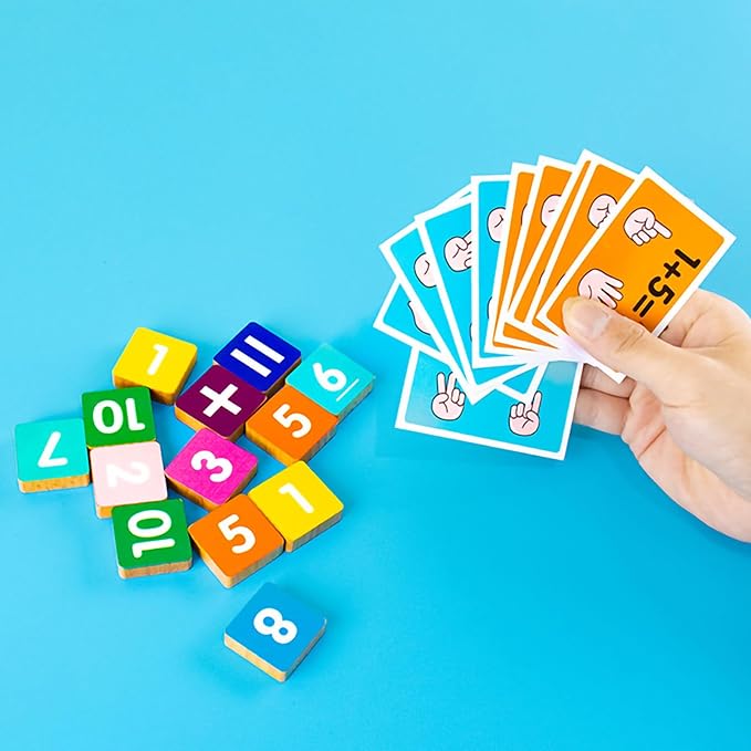 Educational Preschool Learning Number Toys for Toddlers 3-5 Year Old, Educational Math Finger Counting Blocks, Number Blocks Toys for Kids, Montessori Educational Building Block for 3-5 Year Old