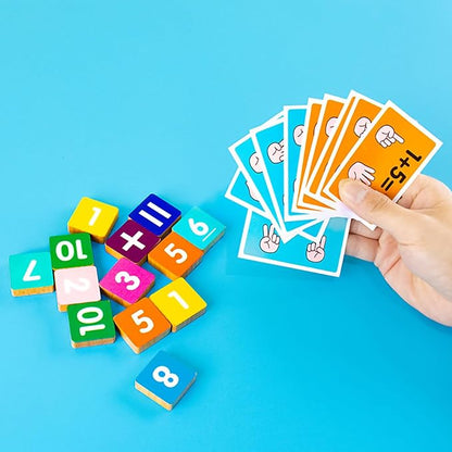 Educational Preschool Learning Number Toys for Toddlers 3-5 Year Old, Educational Math Finger Counting Blocks, Number Blocks Toys for Kids, Montessori Educational Building Block for 3-5 Year Old
