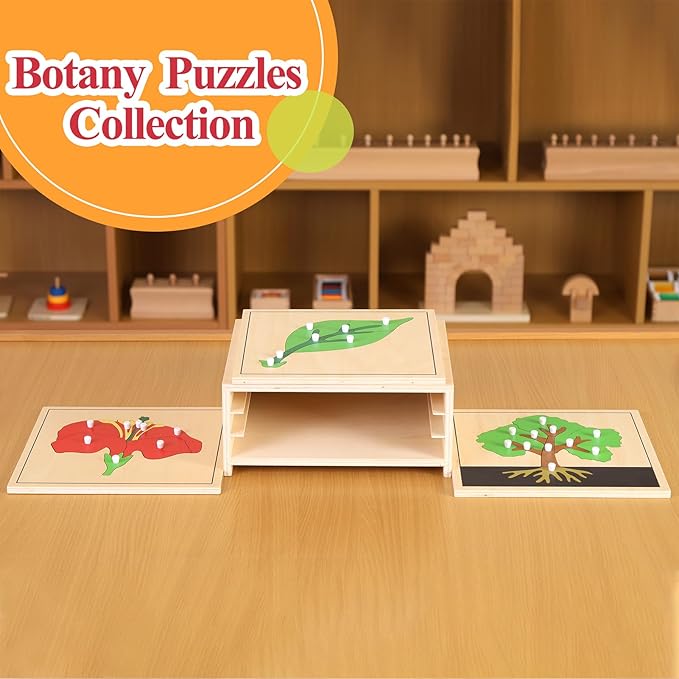 MONTESSORI OUTLET Animal Puzzles Activity Set (Botany Puzzle Cabinet)