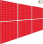 6 Pack Steel Peg Board,Universal 1/8 and 1/4 Pegboard Accessories,Ideal for Garage Tool Storage, Office Organization, Craft Room, Kitchen etc. (Red, 6-12X12)